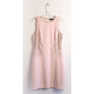 Tahari ASL pastel pink blush sleeveless dress 10 large L cocktail party event